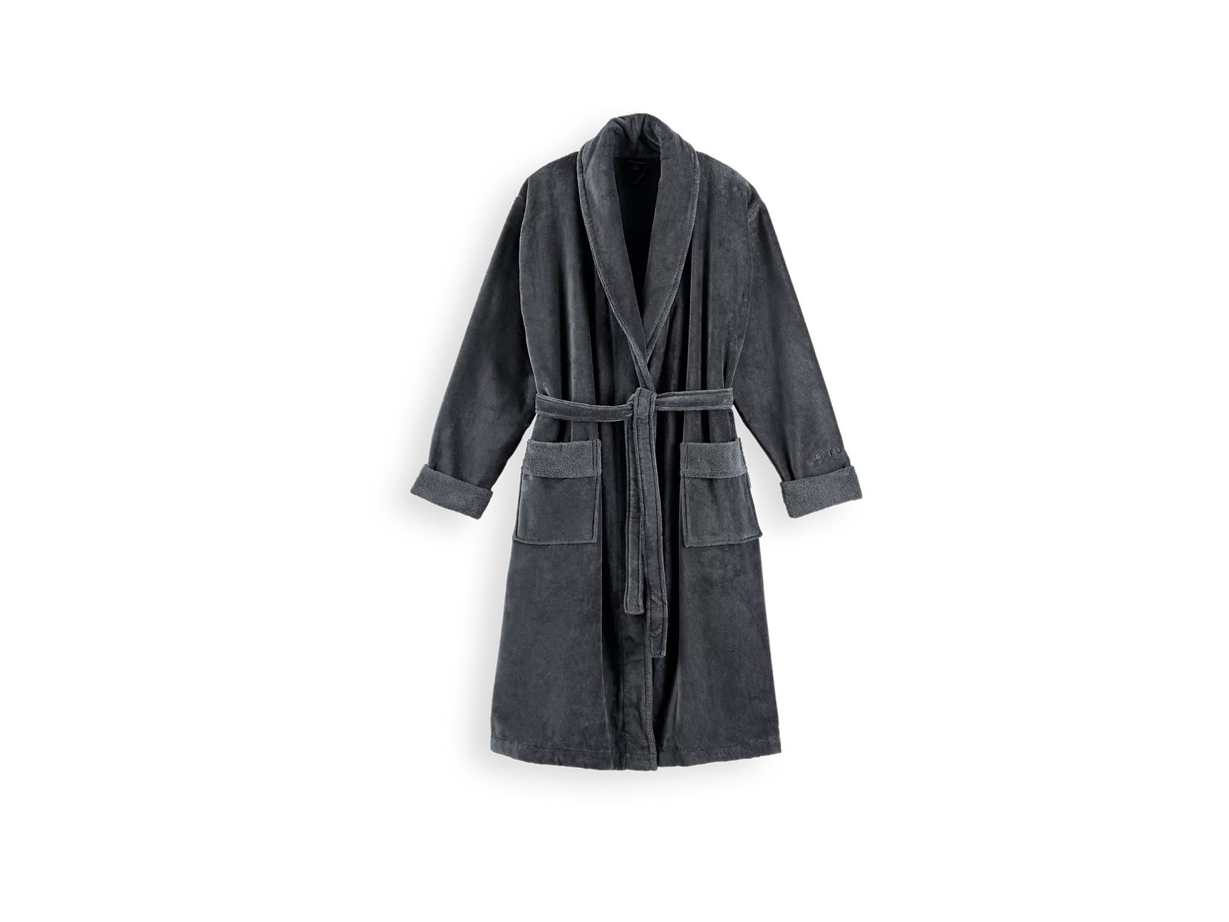 Peignoir en coton ultra doux pour homme, gris anthracite