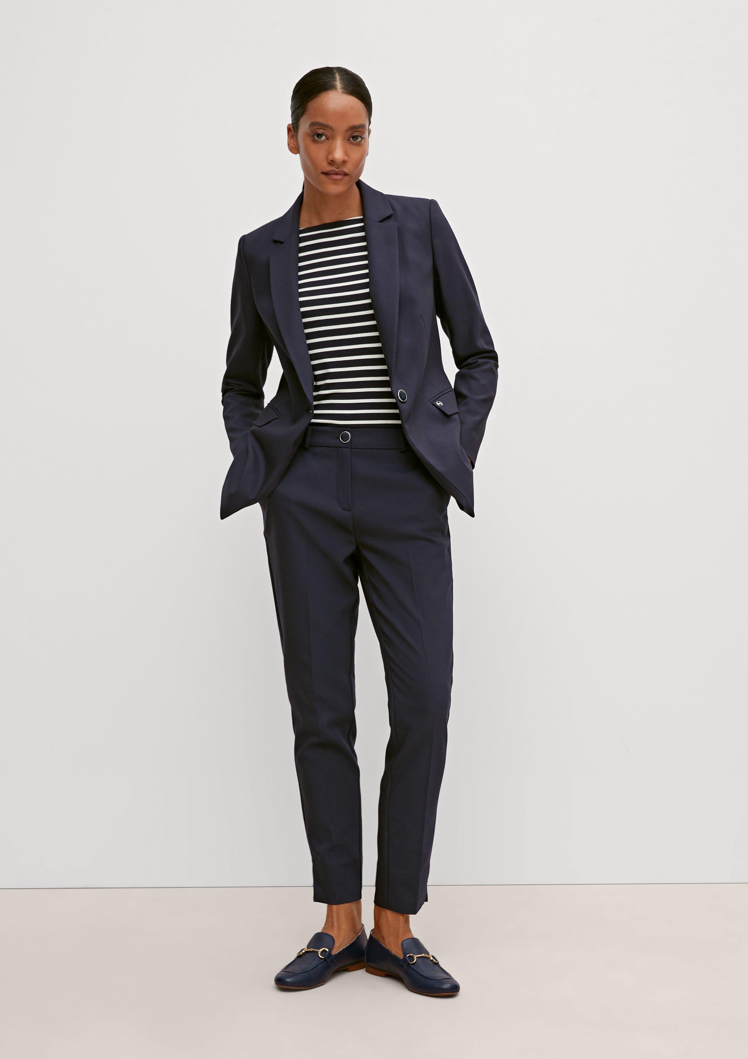 Taillierter Blazer in Baumwollmix - navy