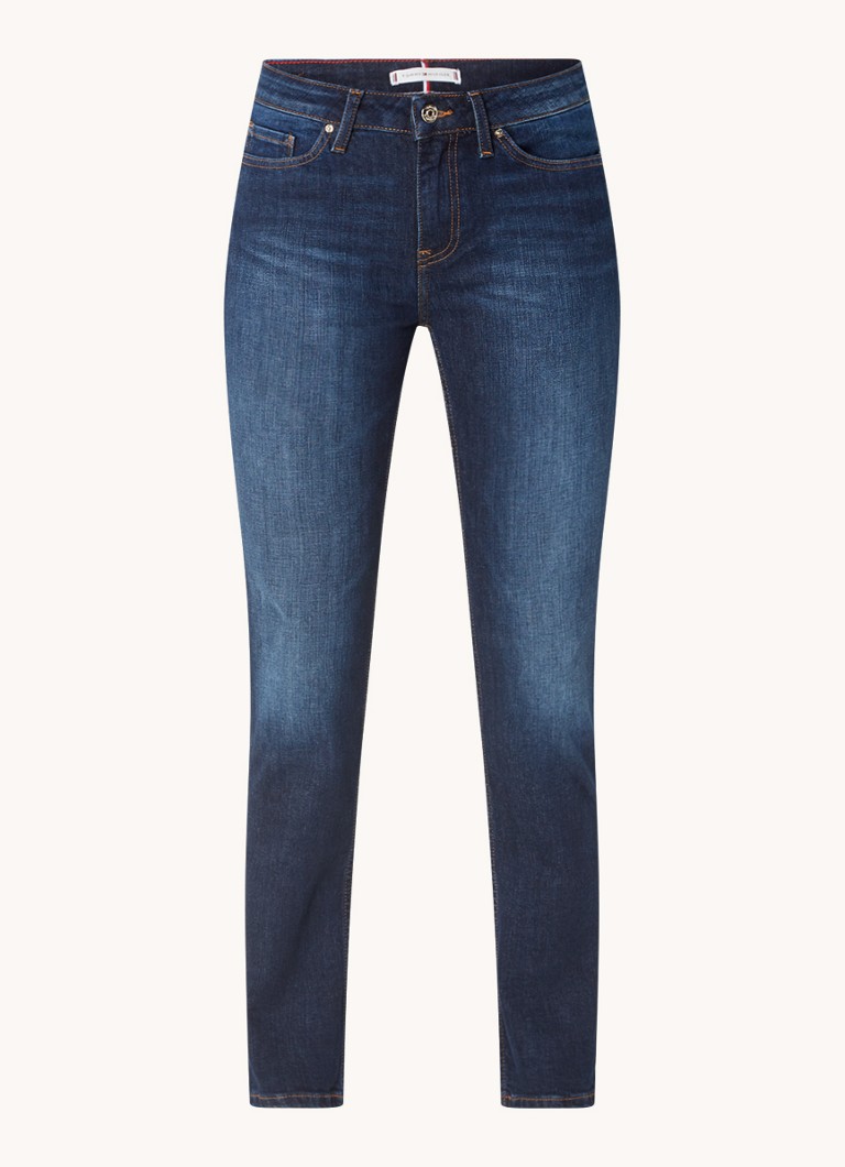 Tommy Hilfiger  Rome mid waist slim fit jeans met donkere wassing