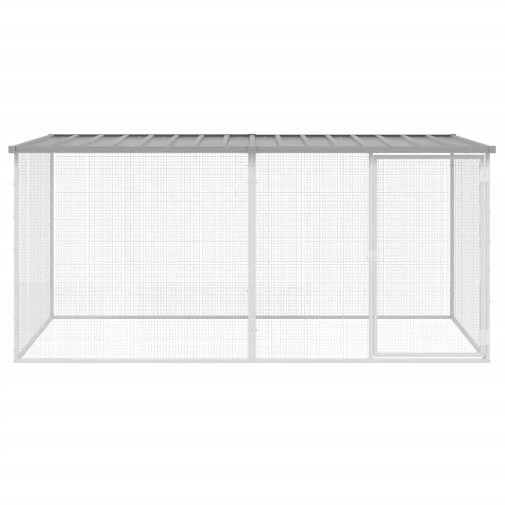 vidaXL Voliere Hühnerkäfig mit Dach Hellgrau 203x98x90 cm Verzinkter Stahl