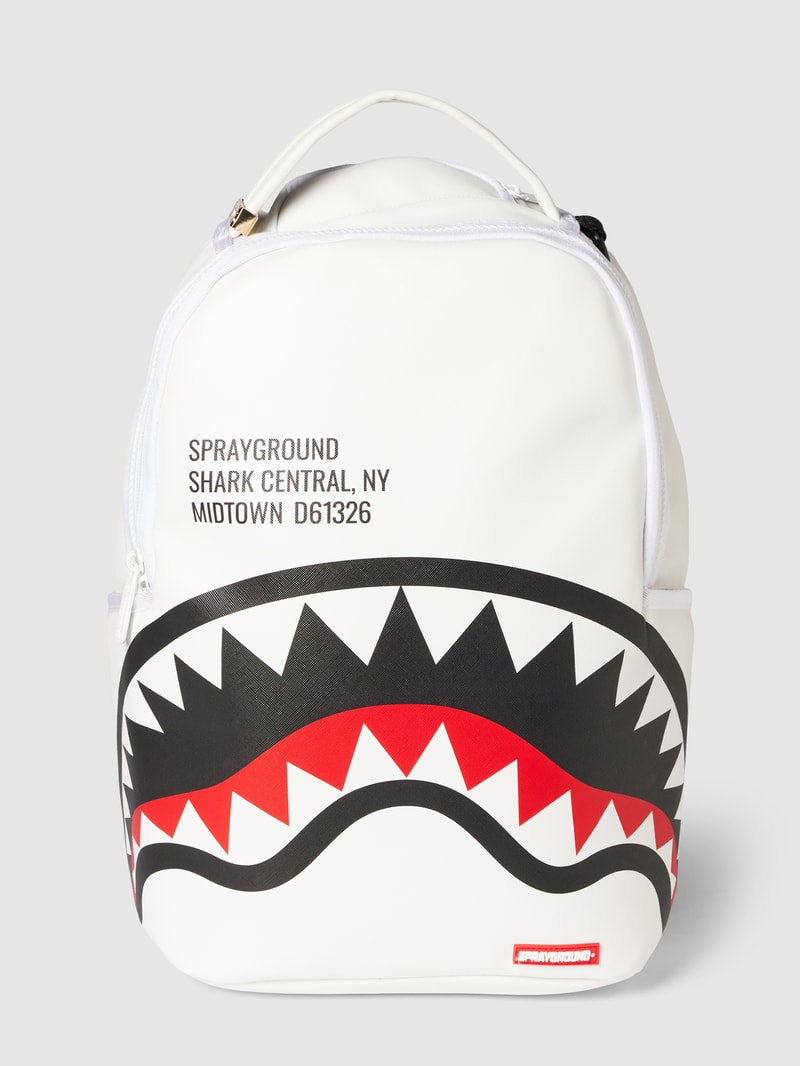 Rucksack mit Motiv-Print Modell 'SHARK' in weiß