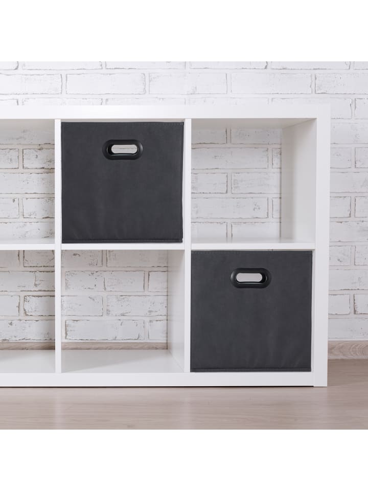 relaxdays 4 x Aufbewahrungsbox in Grau - (B)33 x (H)32 x (T)33 cm günstig kaufen onesize