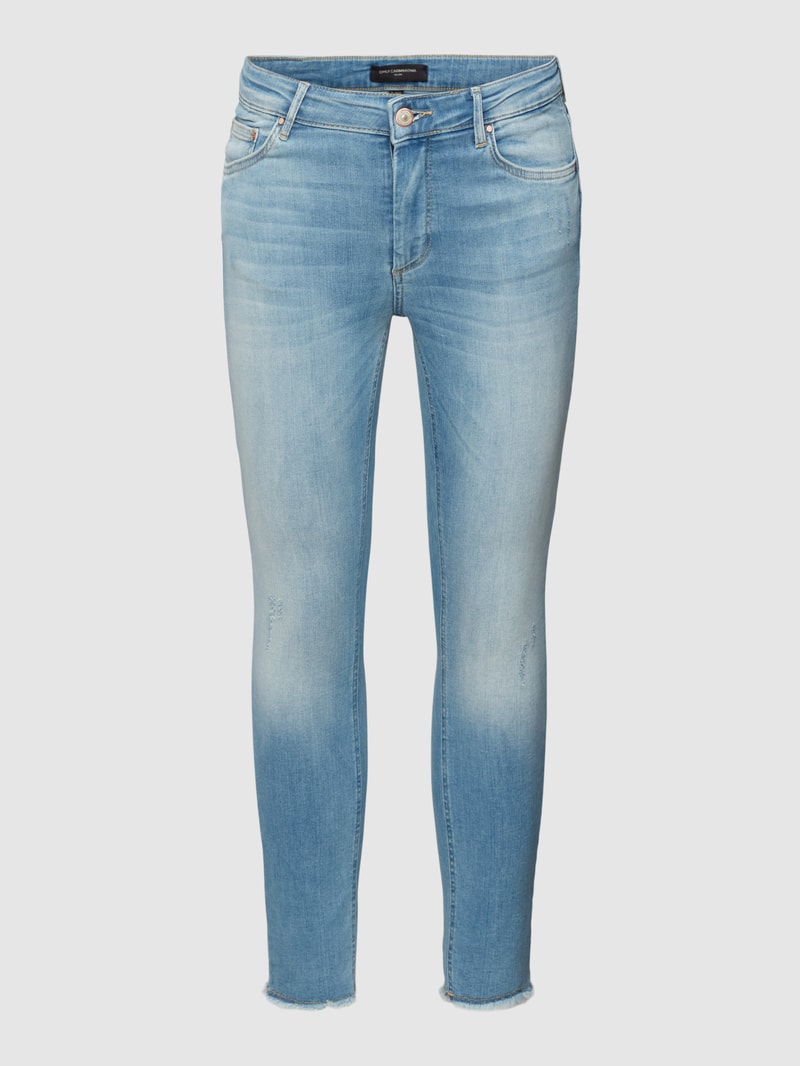 Skinny Fit Jeans mit ausgefranstem Saum Modell 'WILLY' in jeans