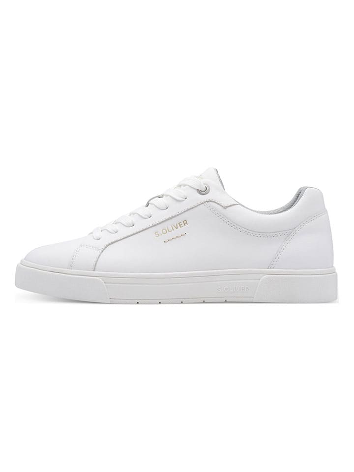 s.Oliver Leder-Sneakers in Weiß günstig kaufen