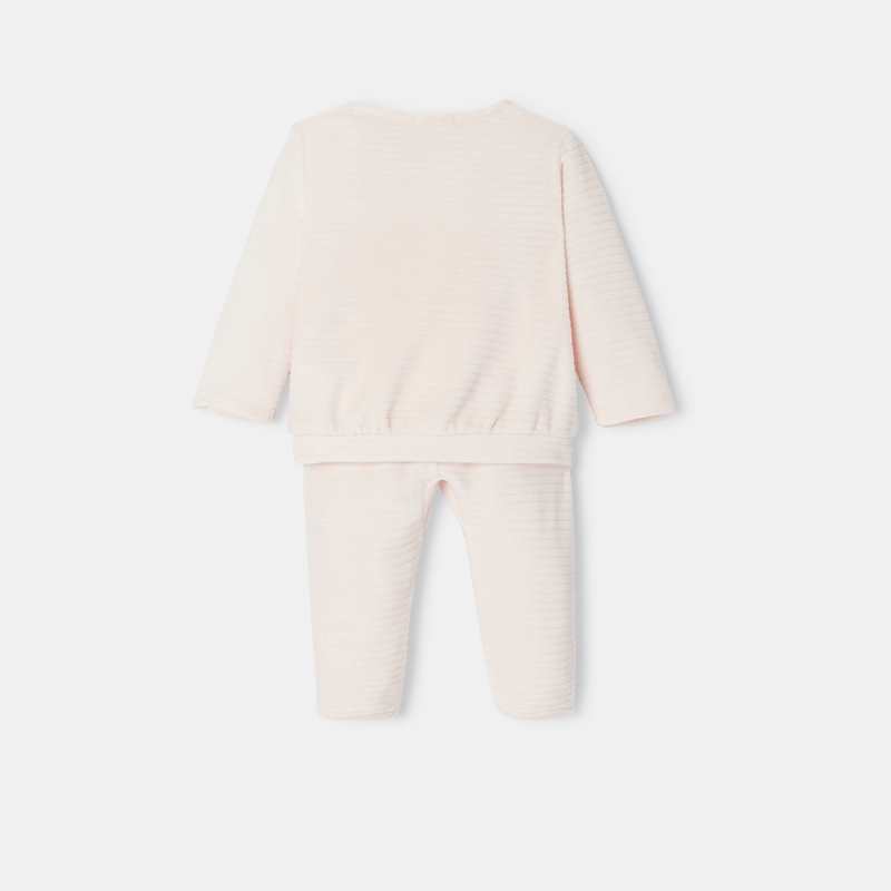 Pyjama en velours ottoman rose mixte Absorba