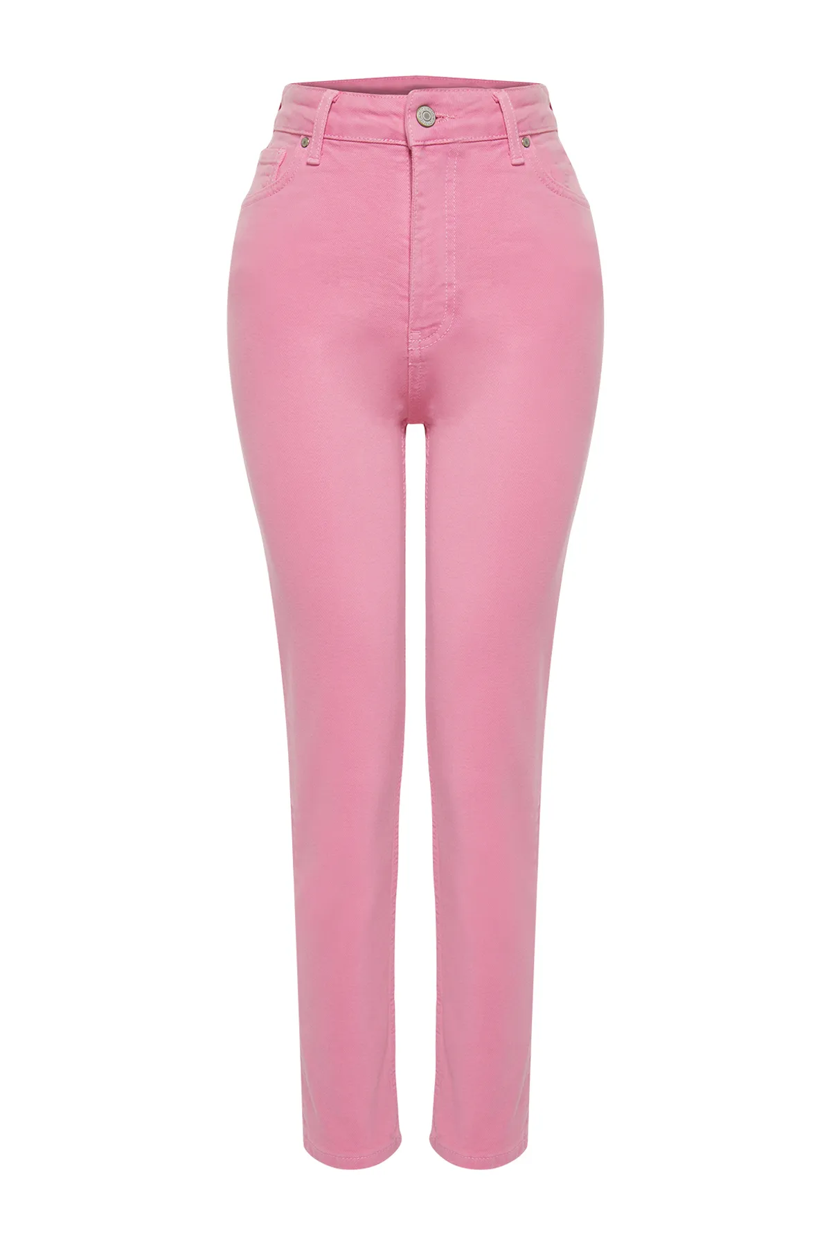 Trendyol Collection  Rosa Mom-Jeans mit hoher Taille TWOSS24JE00229