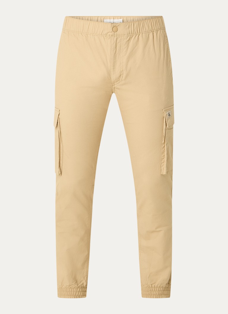 Calvin Klein skinny fit cargo pants with logo and side pockets