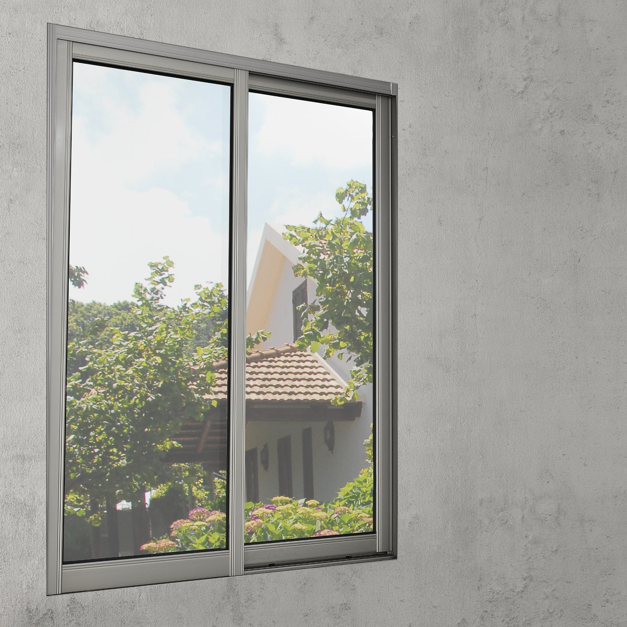 Fensterfolie, casa.pro, glatt, Sichtschutzfolie Eslöv verspiegelt 50cm x 2m selbstklebend Silber