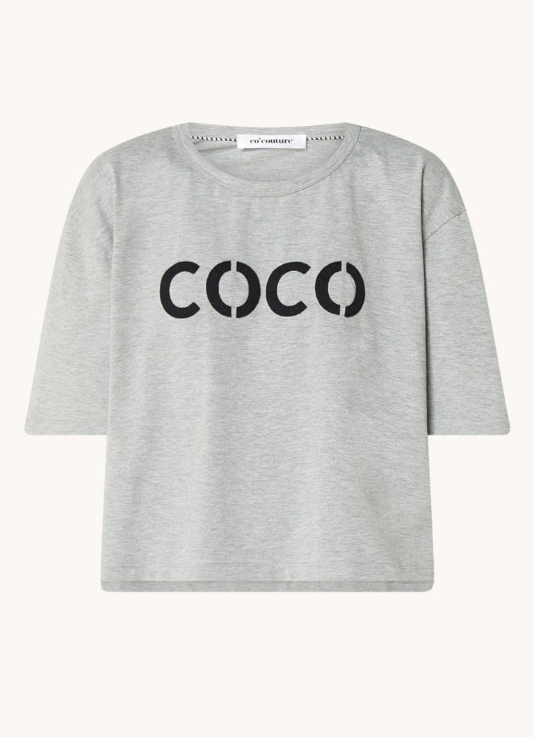 Co'Couture  Eduarda cropped T-shirt met logo
