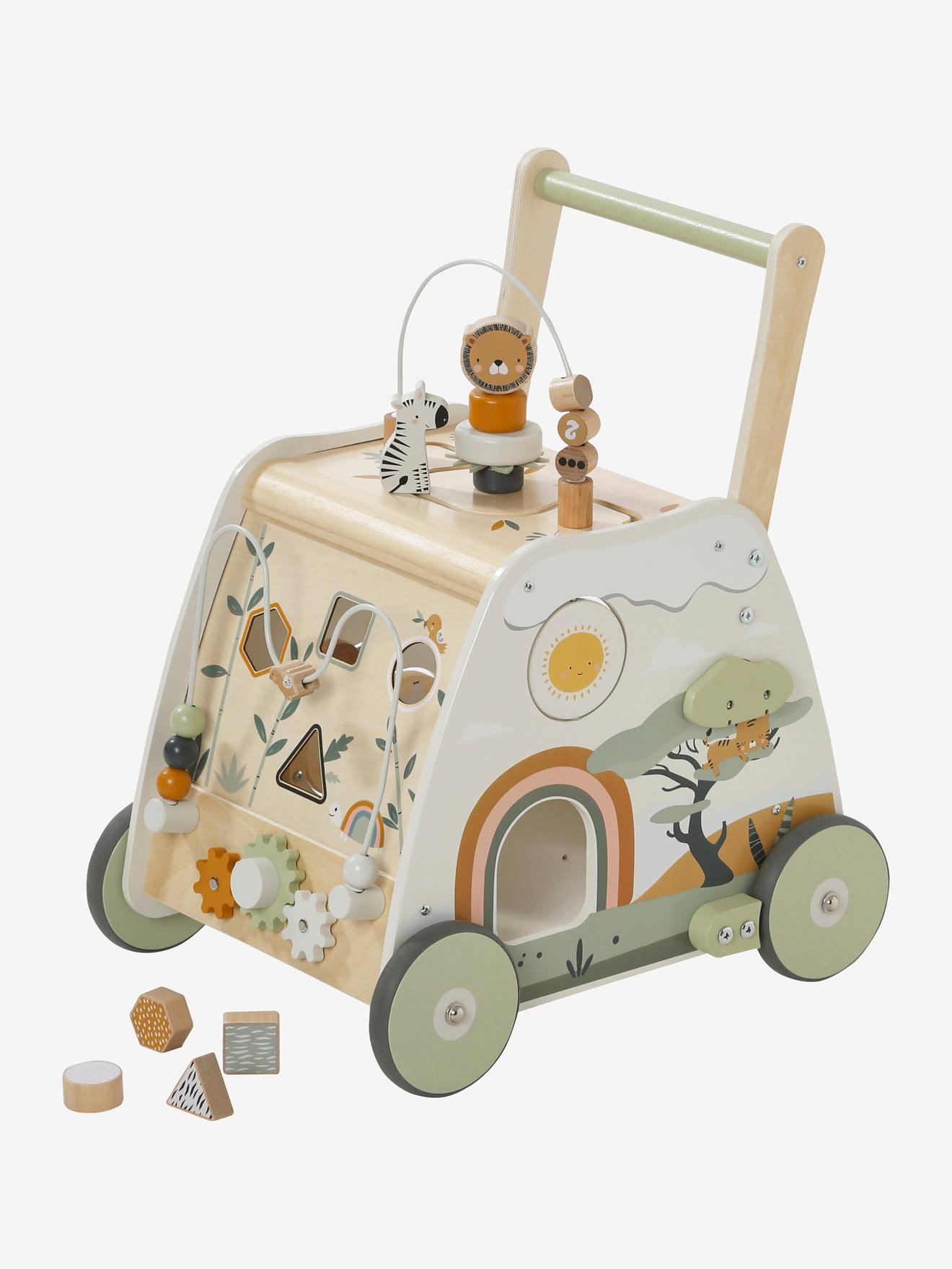 Vertbaudet Activity-Lauflernwagen TANSANIA aus Holz FSC - grün