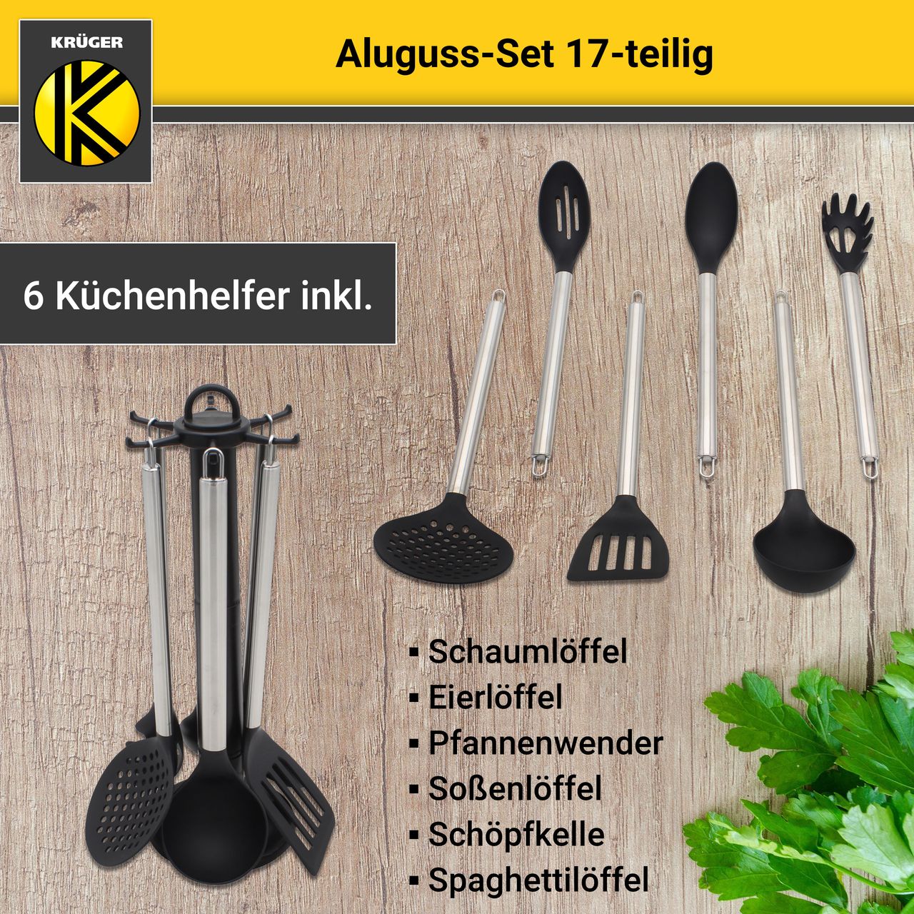 Karl Krüger Aluguss Set 17 tlg., lila