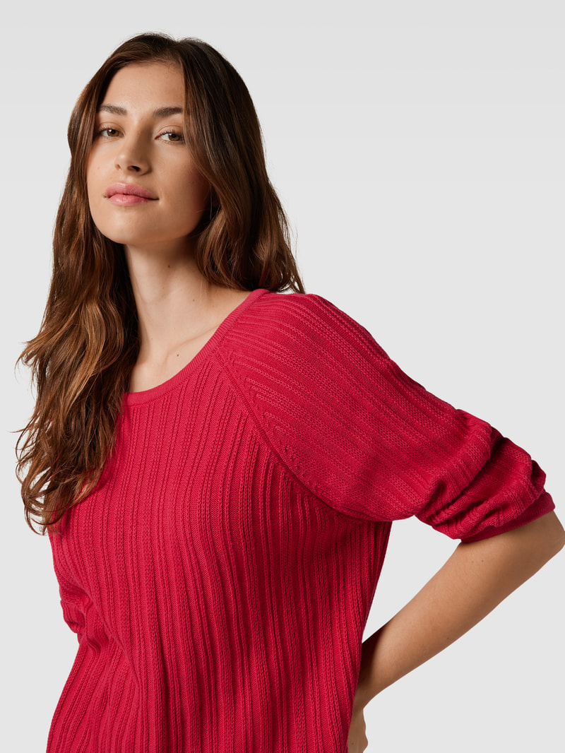 Strickpullover mit Rundhalsausschnitt Modell 'LESLEY' in pink
