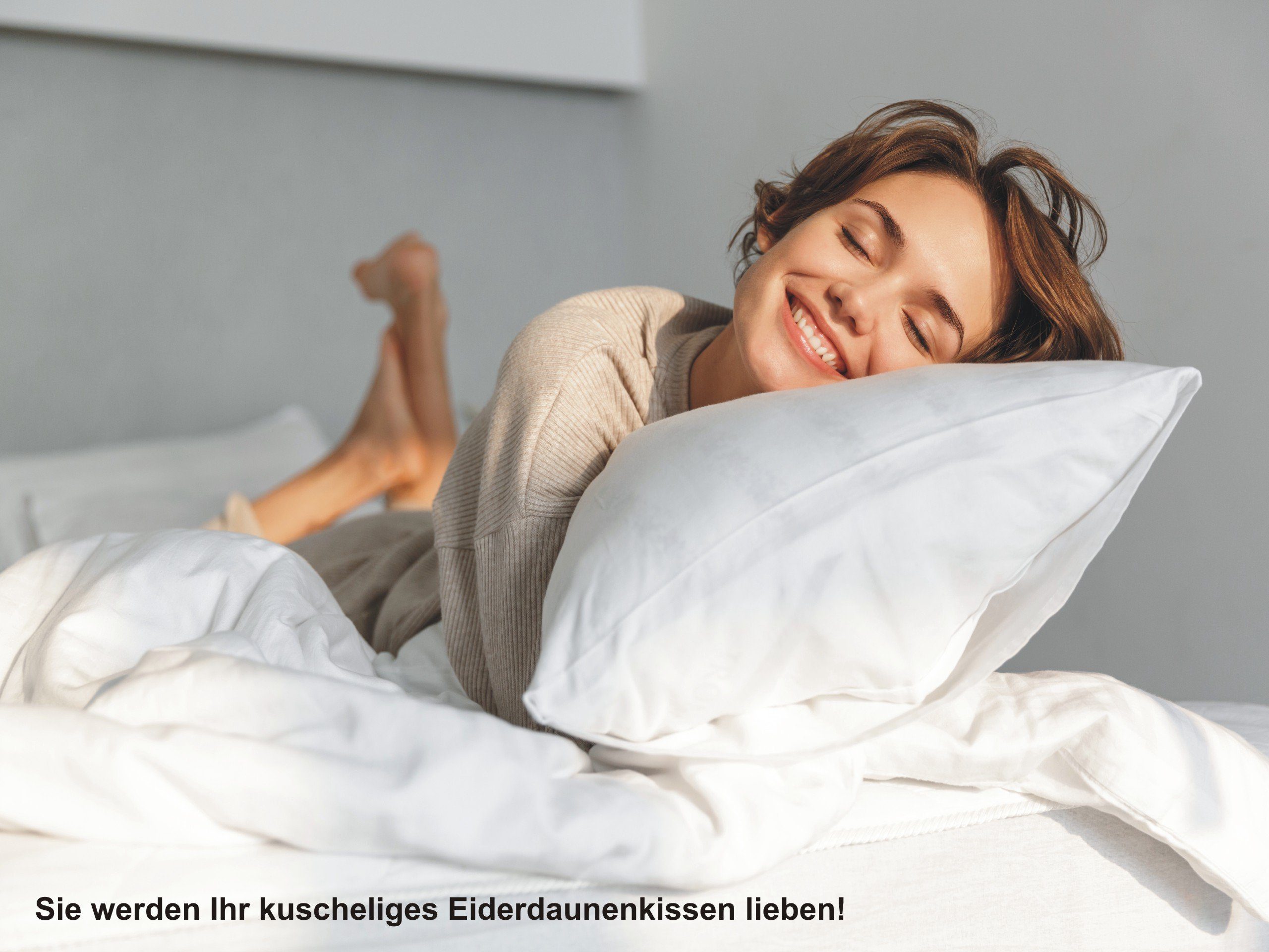 Daunenkissen ORIGINAL EIDERDAUNEN 3-Kammer-Kissen, Königin der Nacht, Füllung: isländische neue Eiderdaunen (außen), Seitenschläfer, Rückenschläfer, für Allergiker geeignet