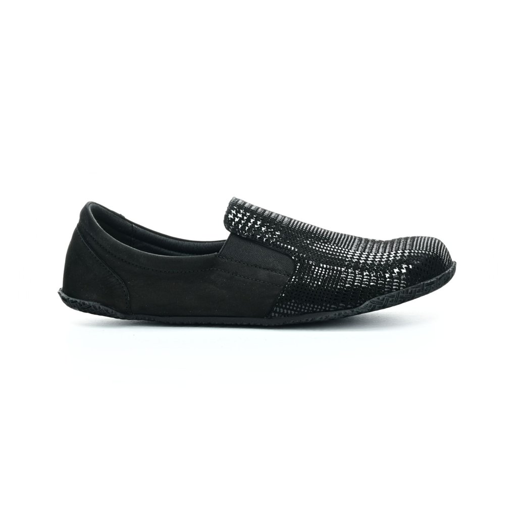 Peerko Trim Nyx schwarze Slip-On Barfußschuhe