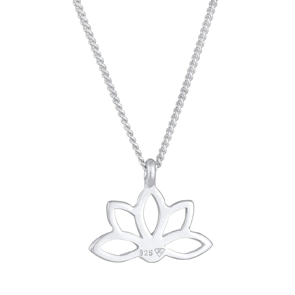 Elli Elli Collier Femmes Pendentif Fleur de Lotus Spirituel en Argent Sterling 925 Bijoux