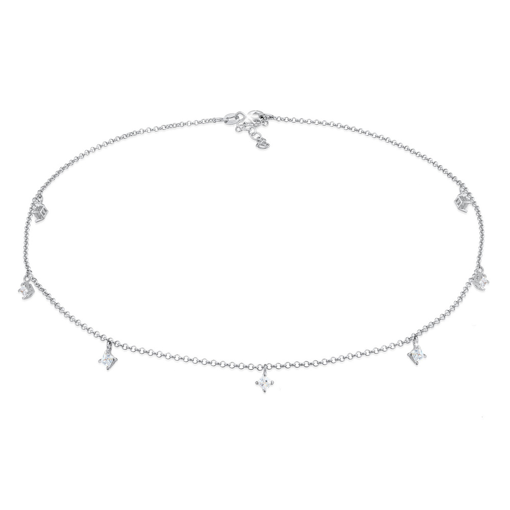 Elli Elli Collier Solitaire pour femmes avec cristaux de zirconium en argent sterling  collier