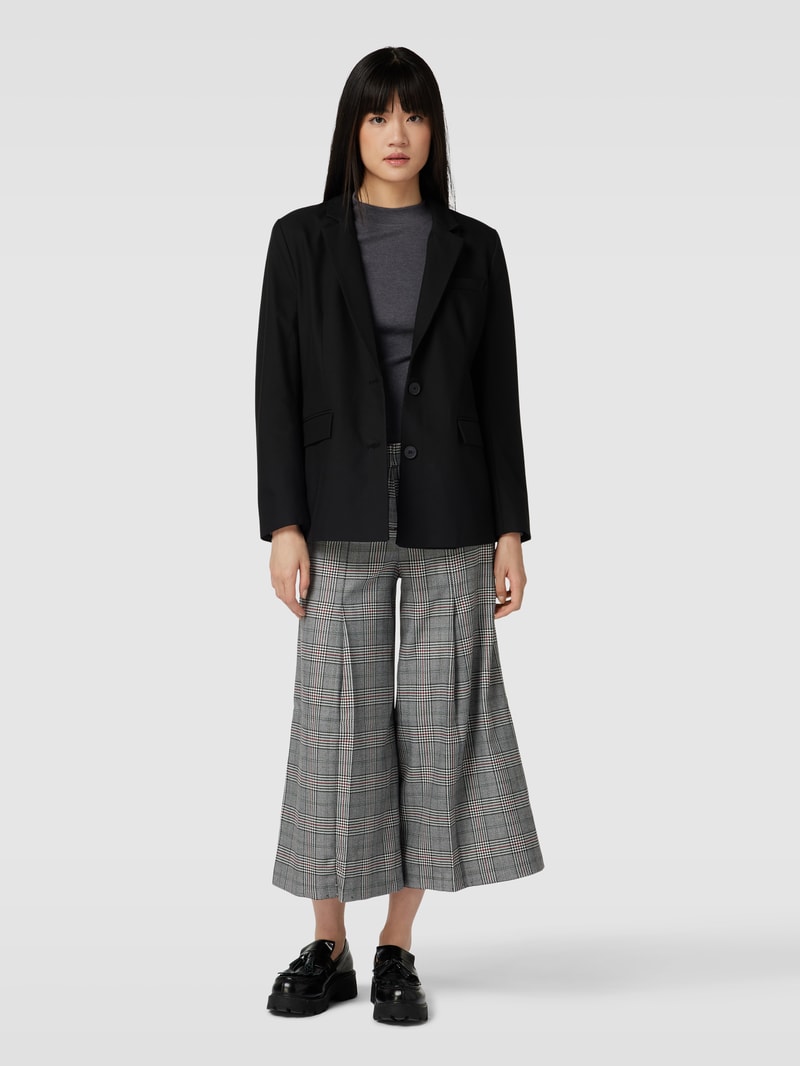 Longsleeve mit geripptem Rundhalsausschnitt in anthrazit meliert