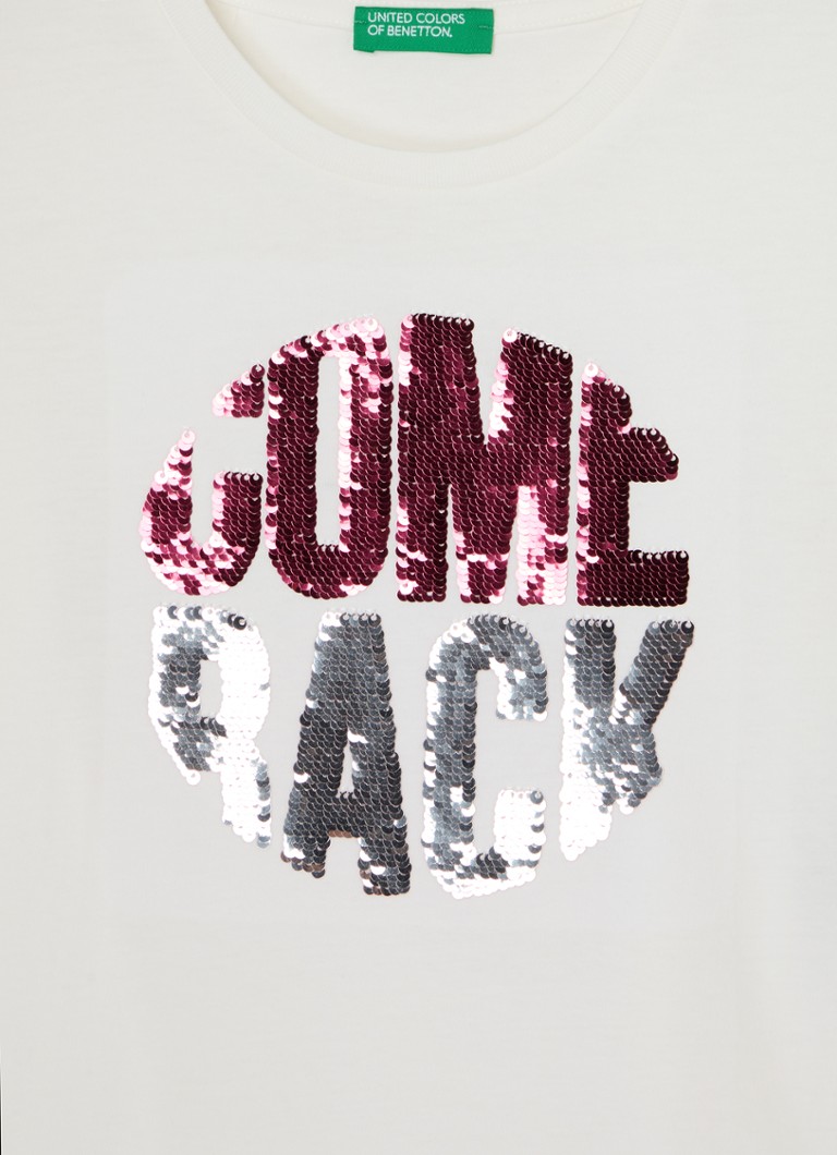 Tricou cu mânecă lungă cu paiete Benetton
