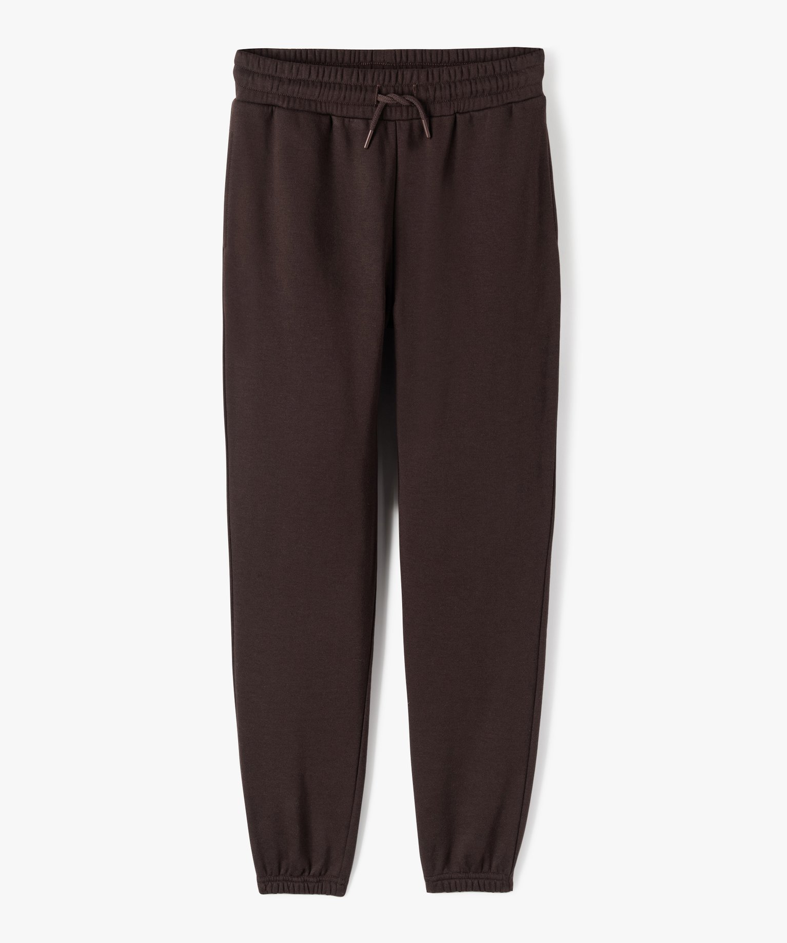 Pantalon de jogging fille avec intérieur molletonné marron | GEMO