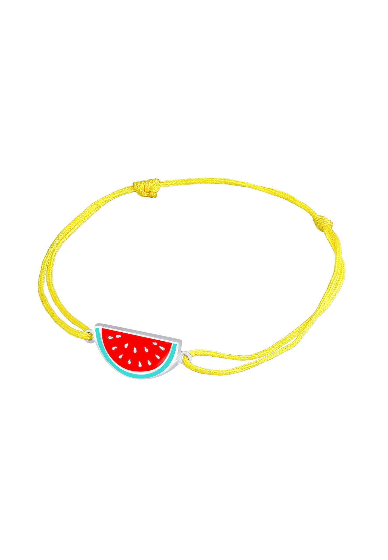 Elli Enfants Melon coloré Nylon rose ajustable en argent sterling 925 plaqué or