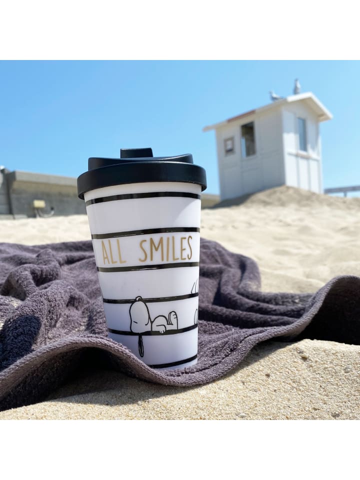 Geda Labels Coffee to go Becher Snoopy All Smiles in Weiß - 400 ml günstig kaufen onesize