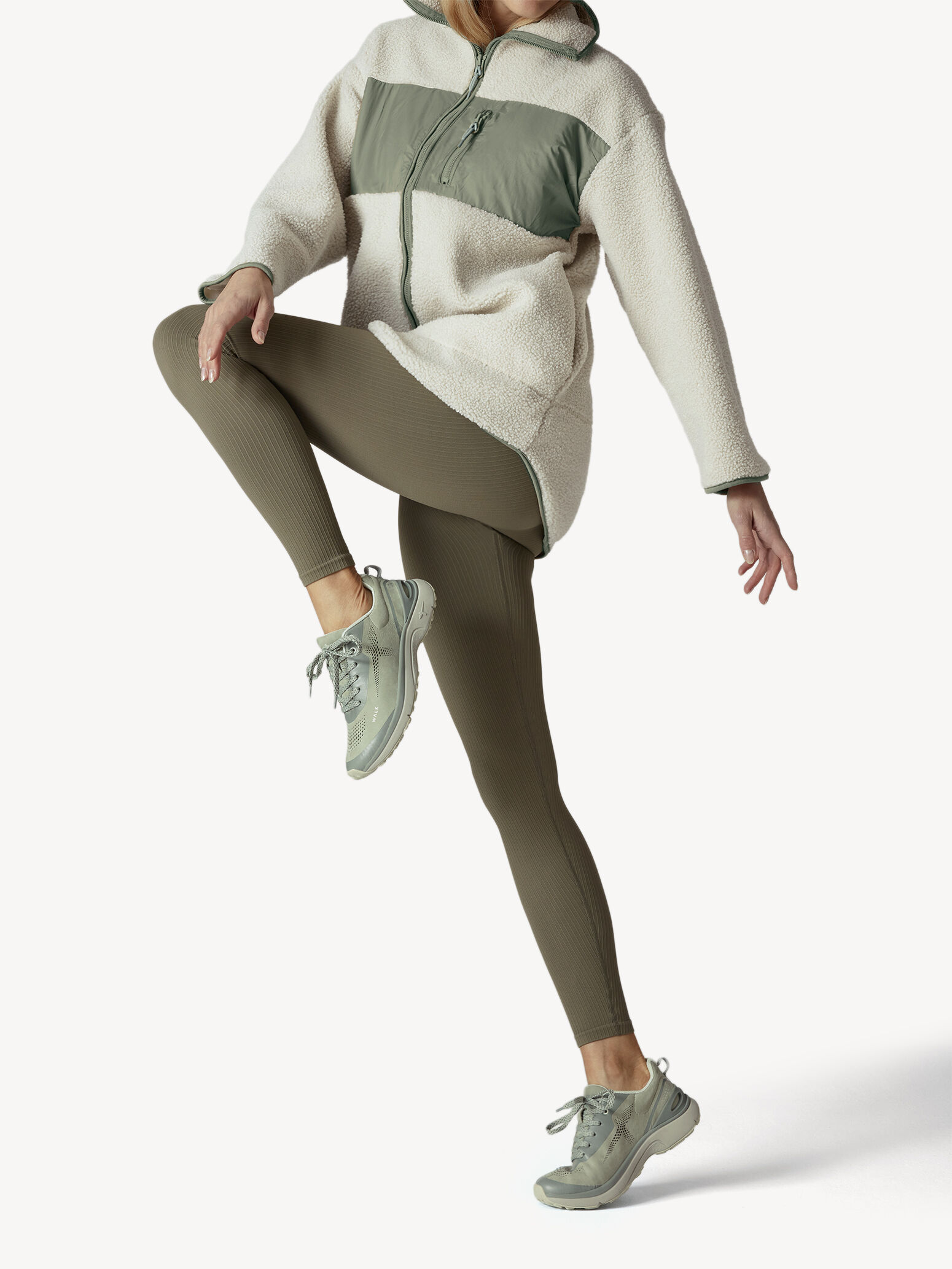 Chaussure de randonnée W-0405 en cuir - vert