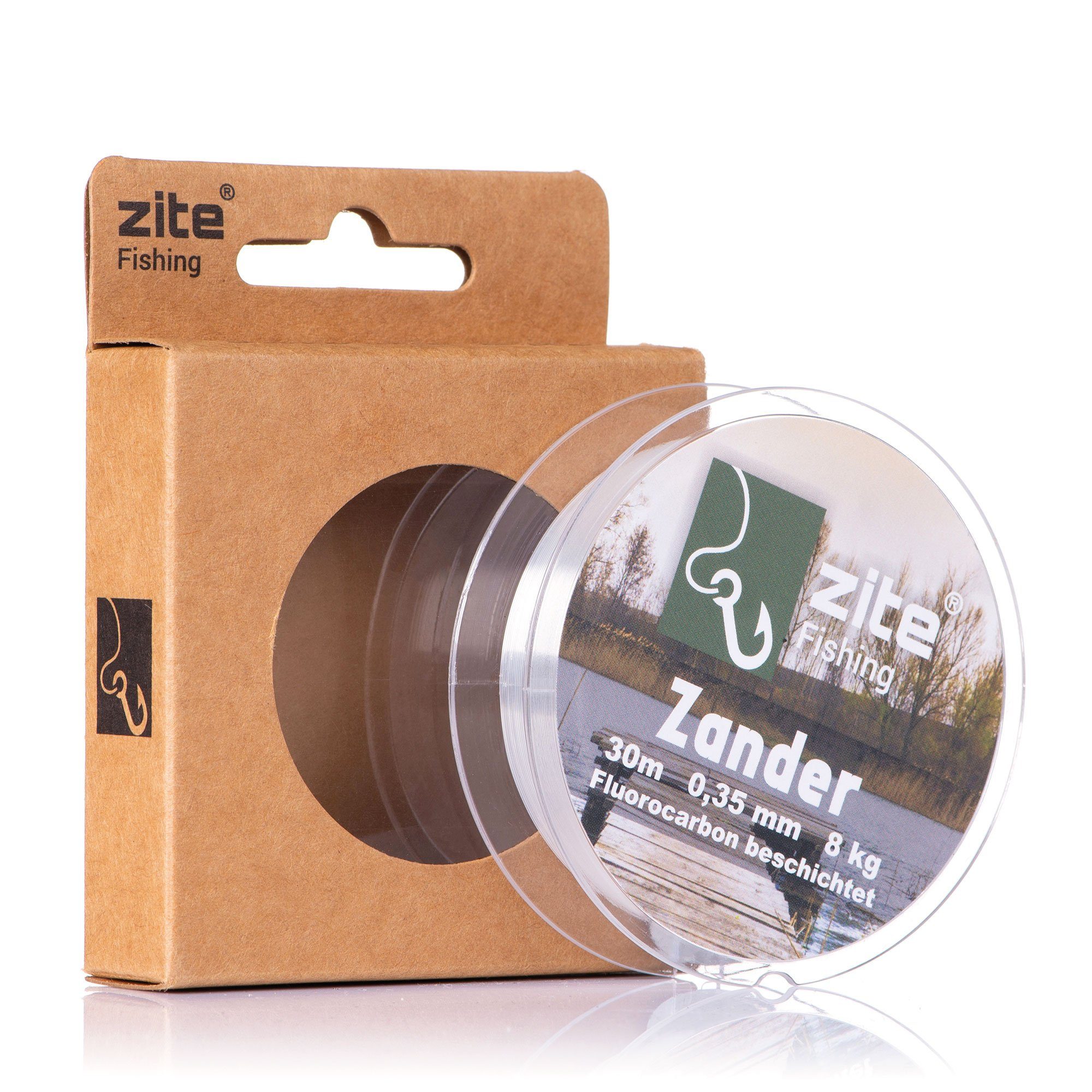 Zite Angelschnur Fluorocarbon Vorfachschnur 0,35mm, 30m - Monofile Zanderschnur