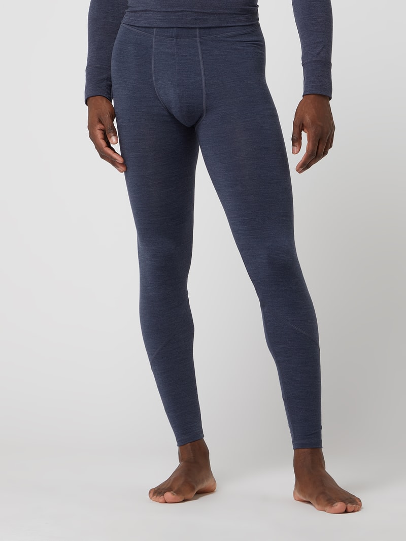 Long Johns aus Wollmischung in marineblau