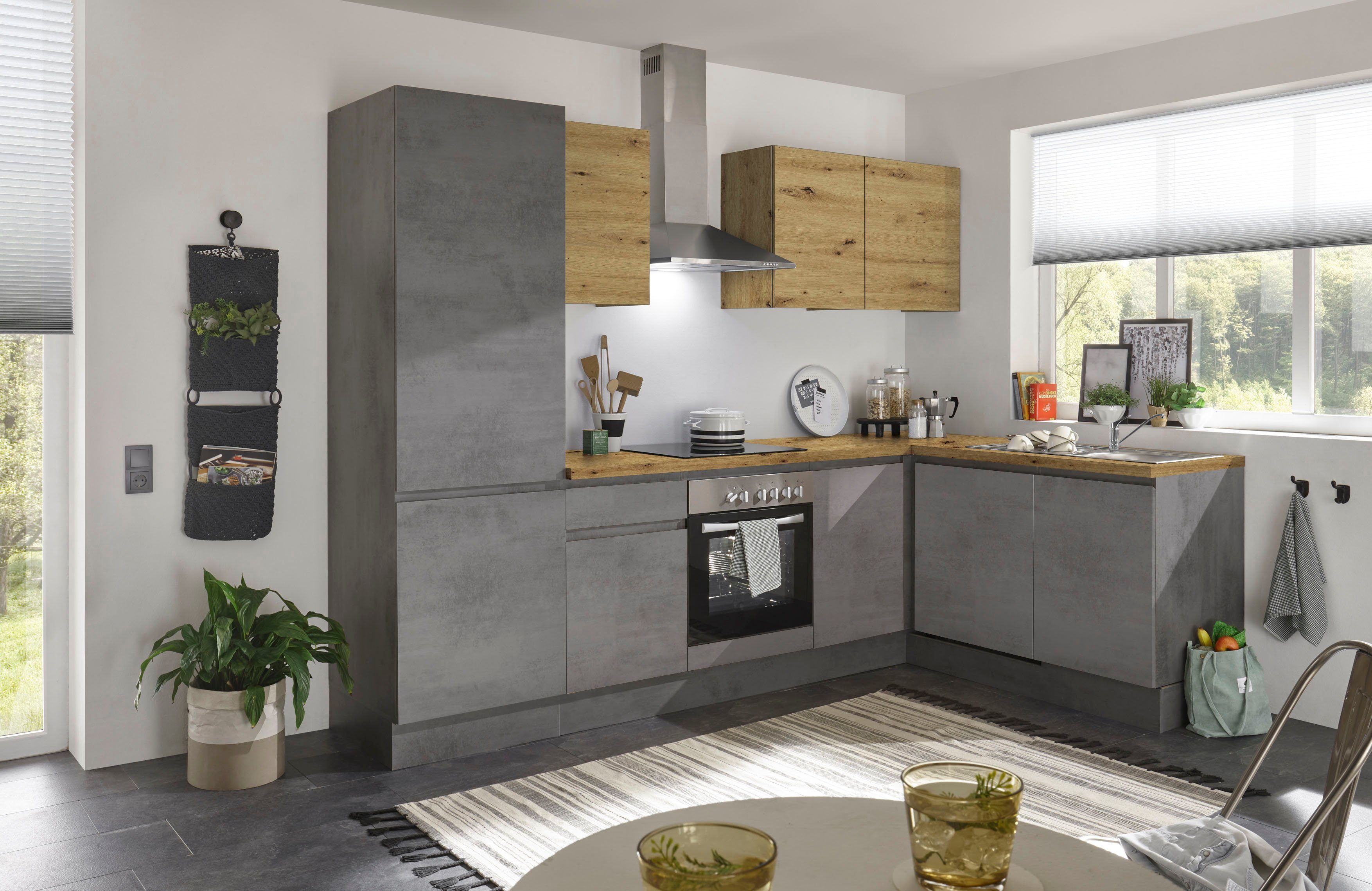 BASIC by Balculina Küche Adna, Stellbreite 280/170 cm, wahlweise mit oder ohne E-Geräte