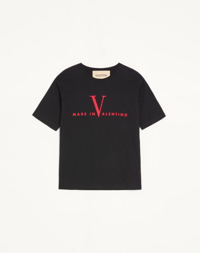 T-shirt en coton Valentino avec imprimé Made In Valentino