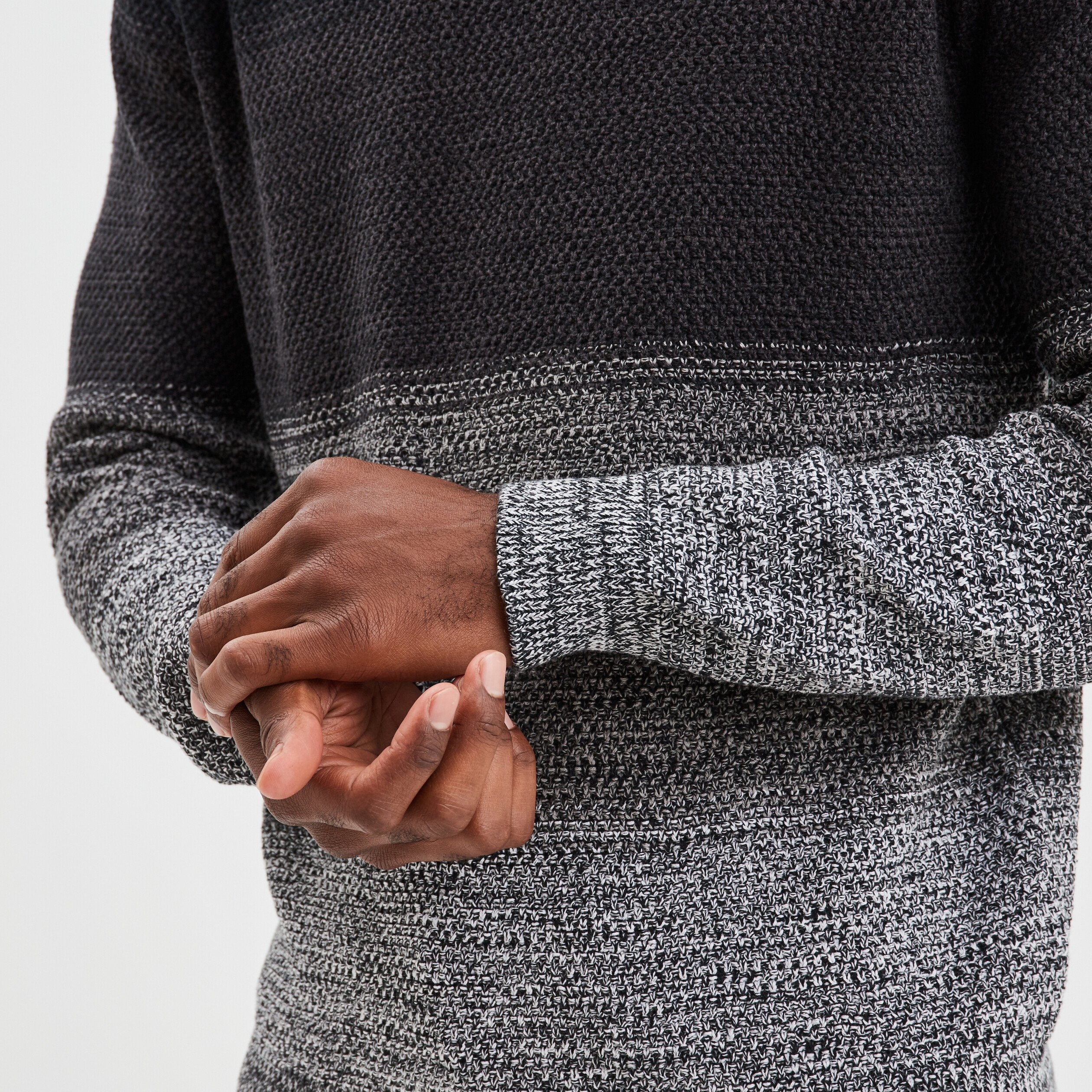 Pull col rond manches longues Liberto gris foncé homme | La Halle