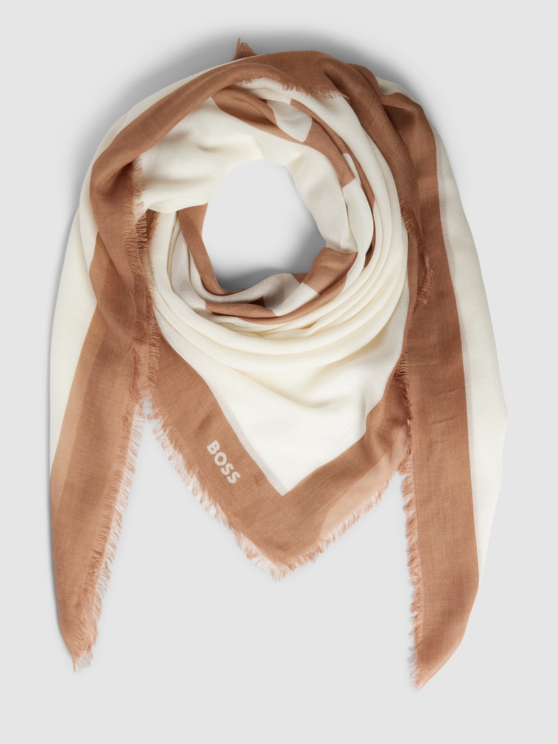 Schal mit Label-Print Modell 'Laikyn' in beige