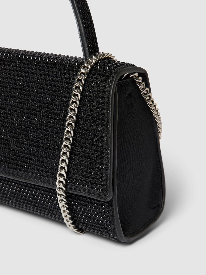 Handtasche mit Zierbesatz in schwarz
