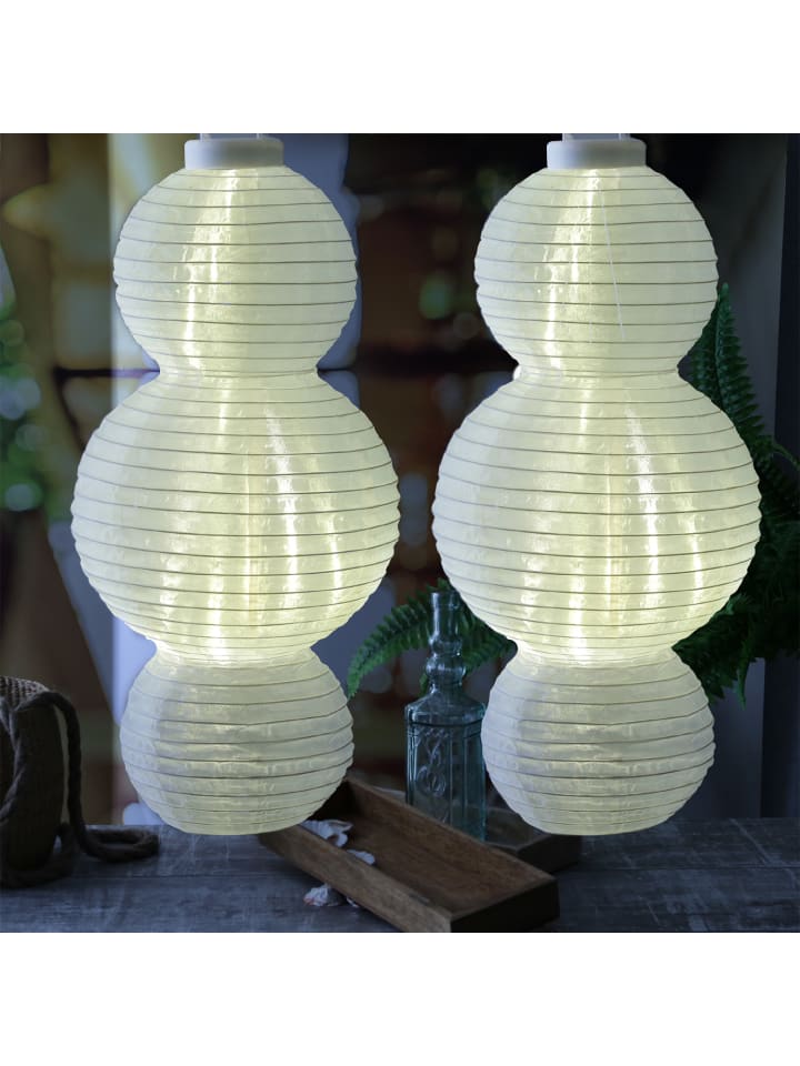 MARELIDA 2x XL LED Solar Gartenlampion H: 60cm Lichtsensor in weiß günstig kaufen onesize