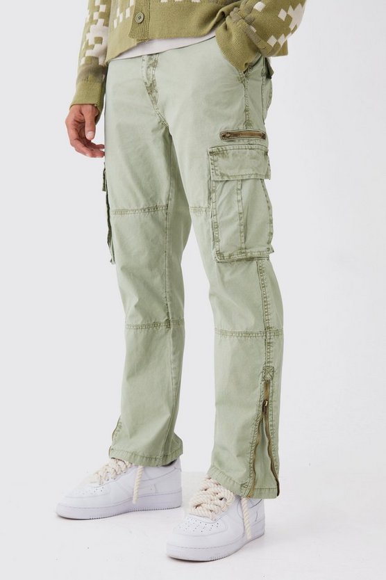 Cargo-Hose mit geradem Bein und Acid-Waschung