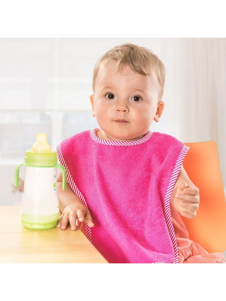 Wörner 2er Set Riesen-Lätzchen mit Druckknöpfen - Dahlie Rosenpink in rosa,gelb günstig kaufen onesize
