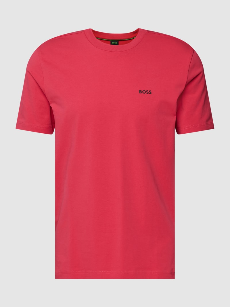 T-Shirt mit Label-Print in pink