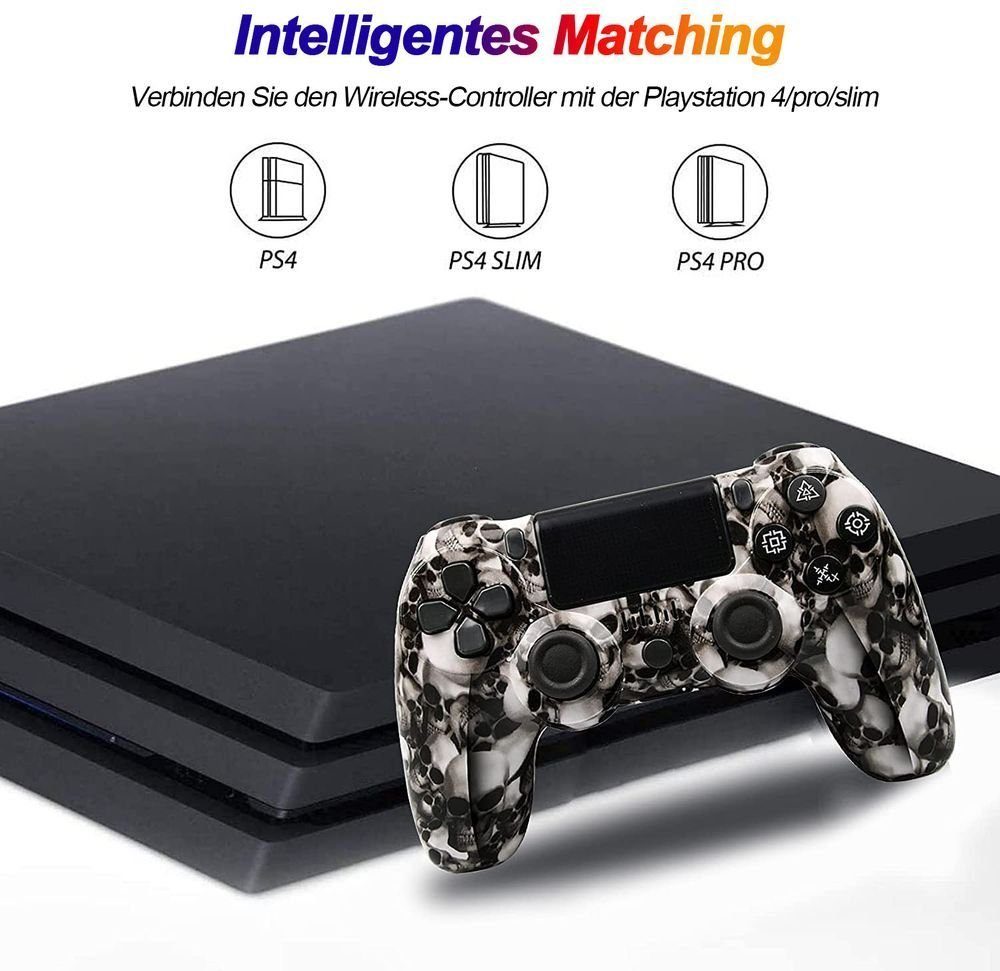 KINSI Gamepad, Game Controller, Wireless, Bluetooth, für PS4 PlayStation 4-Controller