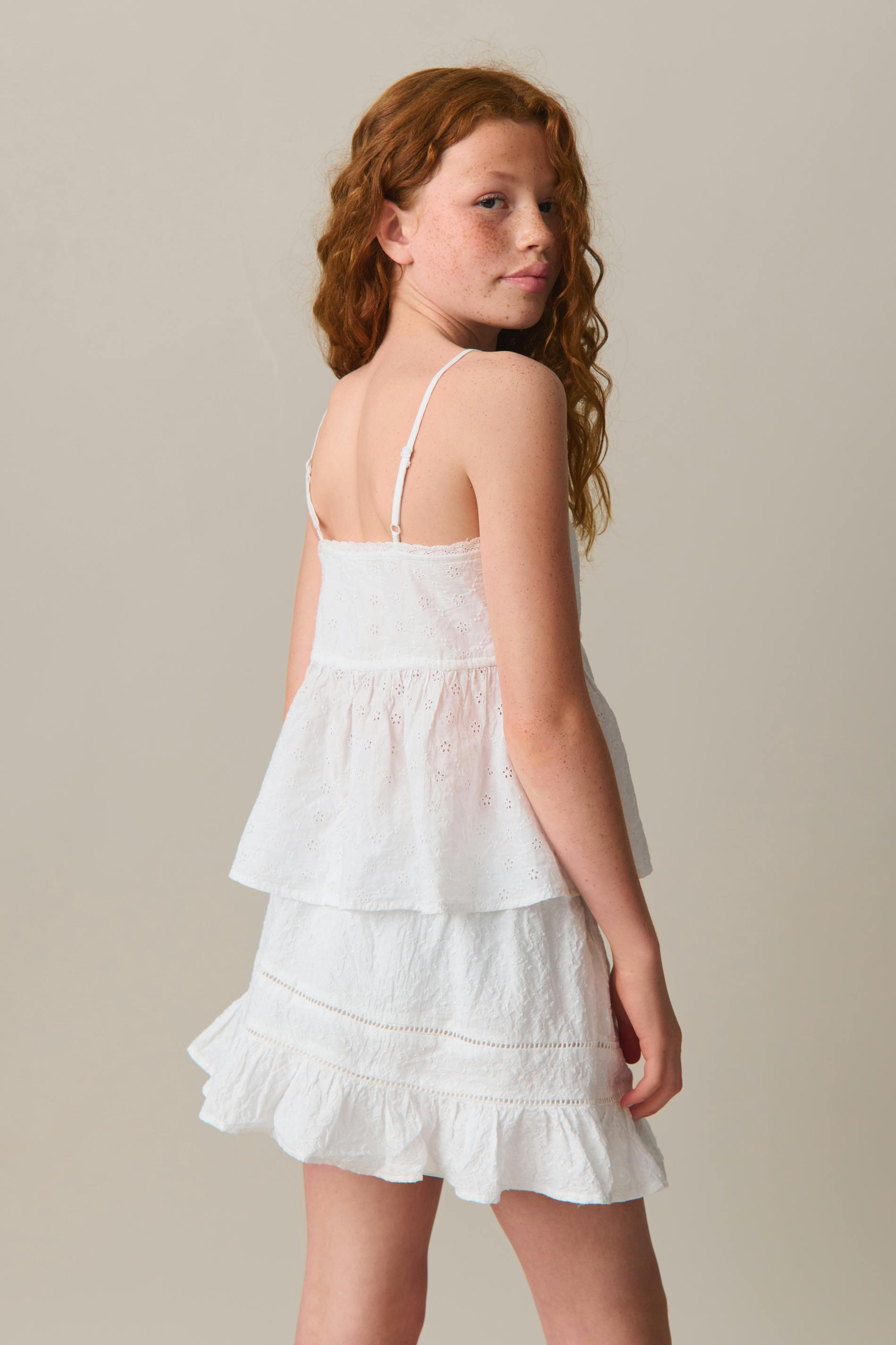 Y embroidery mini skirt