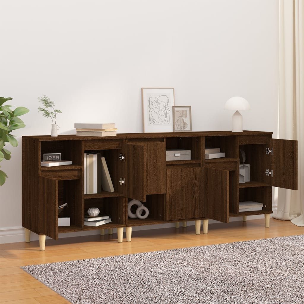 vidaXL Anrichte Sideboards 3 Stk Braun Eichen-Optik 60x35x70 cm Holzwerkstoff