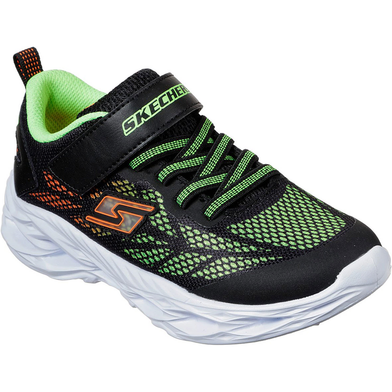 Skechers 400030L, Sneakers Low, Kinder, Schwarz (Black Lime)