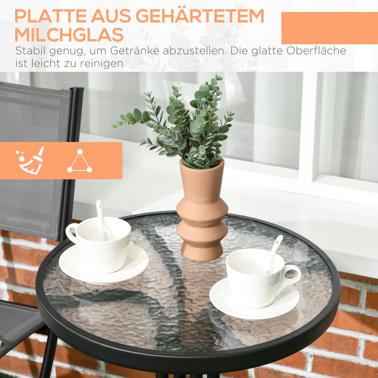 Outsunny 3tlg. Garten-Bistroset, Gartenmöbel Set