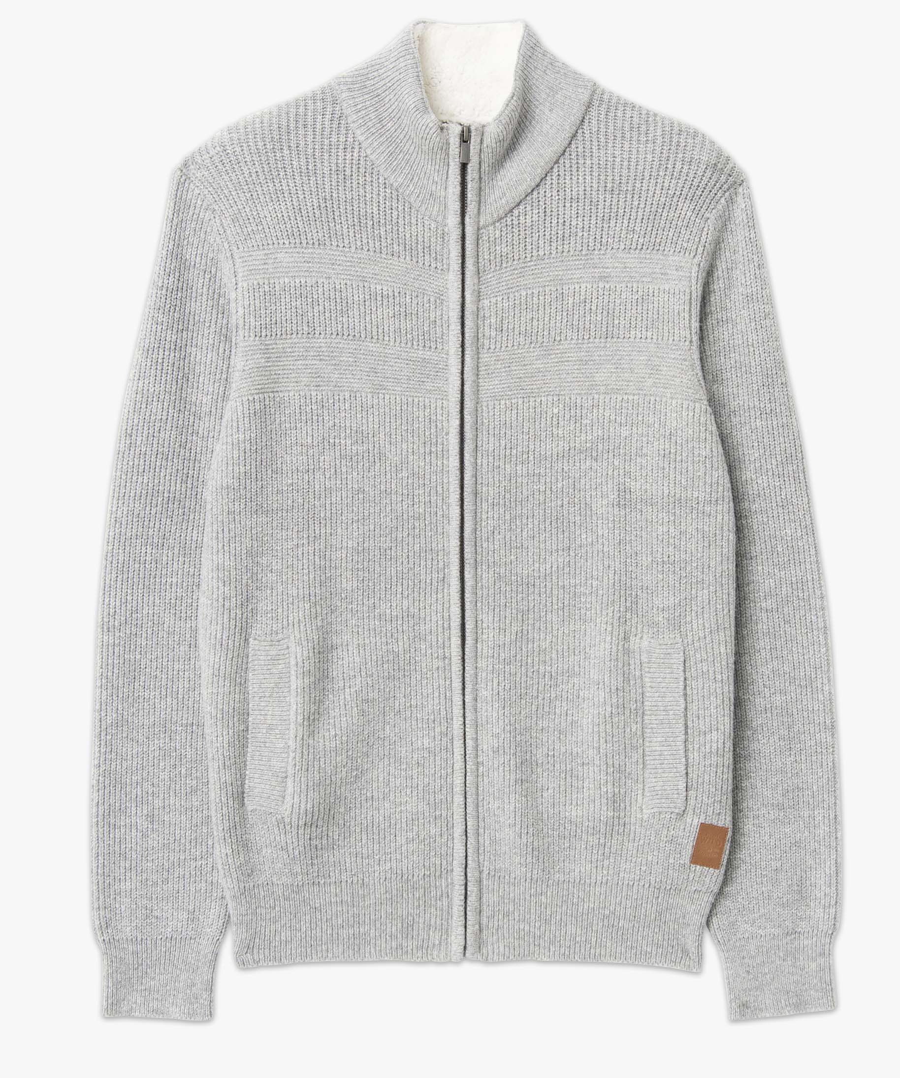 Gilet homme zippé avec col montant doublé gris clair | GEMO