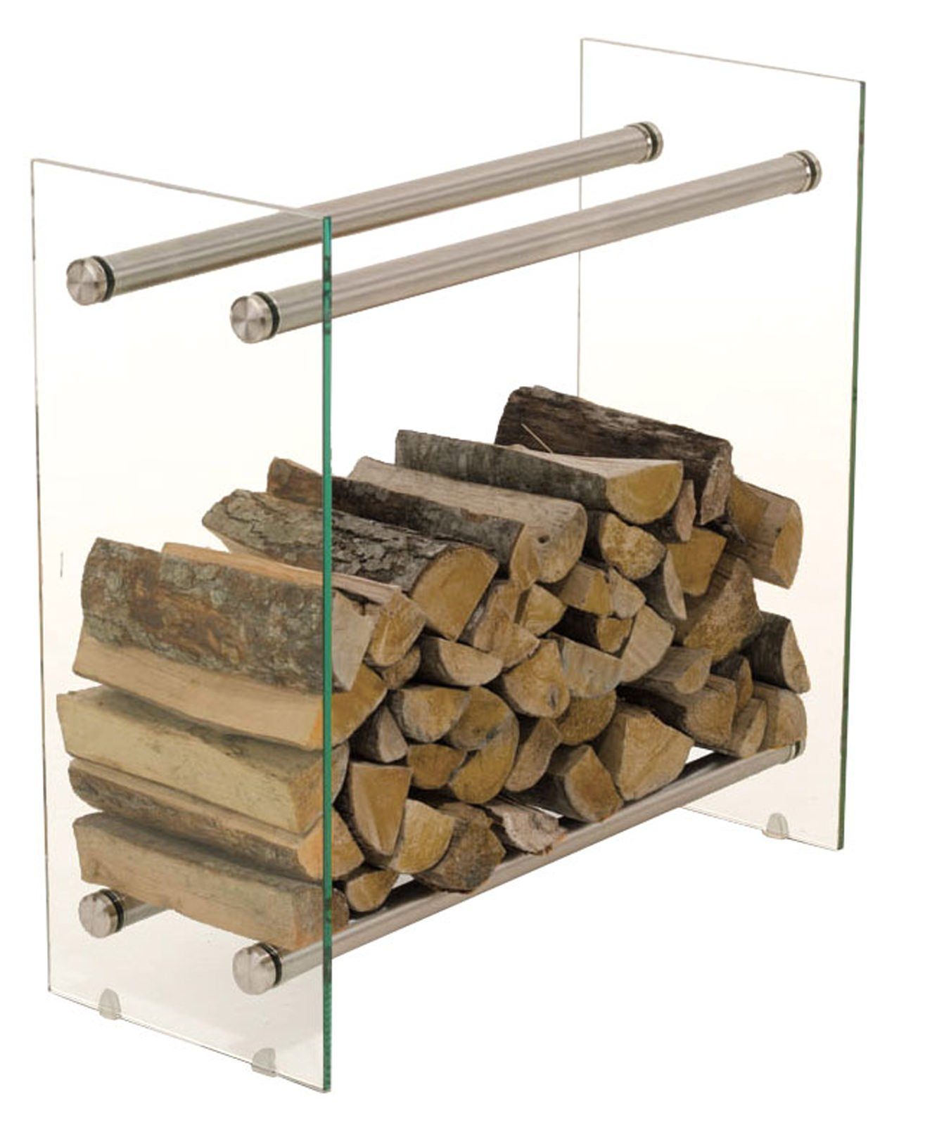 CLP Kaminholzregal Dacio Klarglas, BxTxH:80x35x60 cm, Querstreben