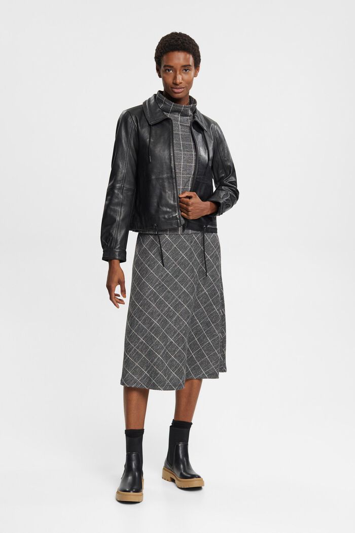 Lederjacke mit Kordelzug