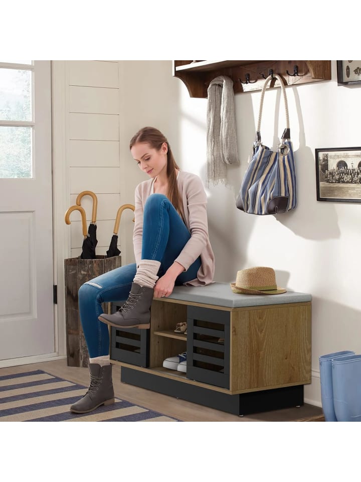 COSTWAY Schuhbank 2 in 1 100x35x46cm in Braun günstig kaufen onesize