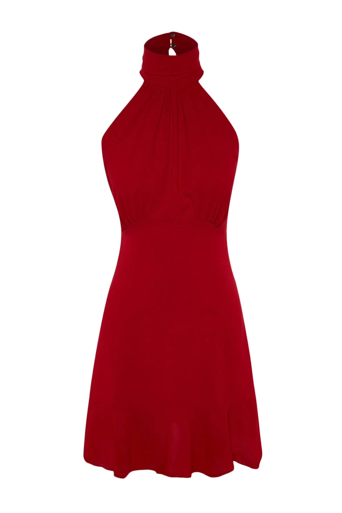 Trendyol Collection  Roter Skaterrock mit Neckholder und gewebtem Kleid TWOSS21EL1538