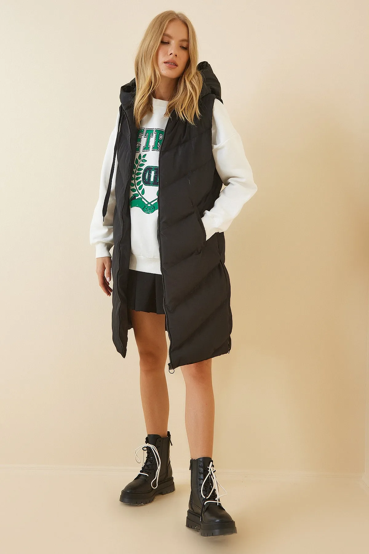 Happiness İstanbul  Weste - Schwarz - Puffer