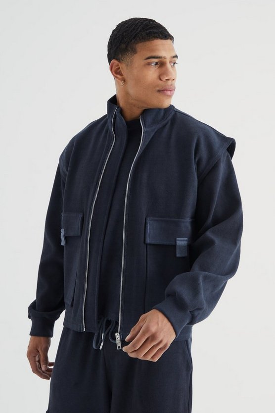 Kastige gerippte Oversize Weste