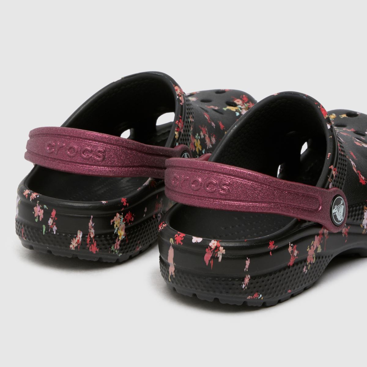 Crocs fekete multifunkciós klasszikus virágmintás klumpa lányoknak junior szandál